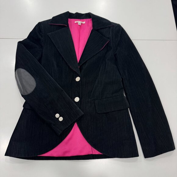 Alice + Olivia Vintage Black Corduroy Blazer, Size M - Picture 5 of 17